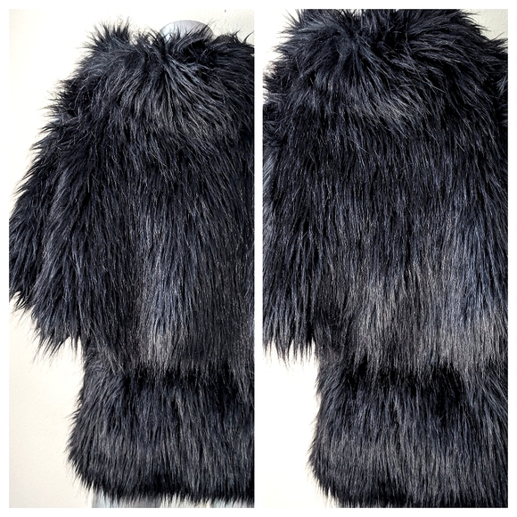 "Marc Bouwer" Vegan Fur Fuzzy Soft "Mob Wife" Classic Glam Chic Jacket - Picture 11 of 11